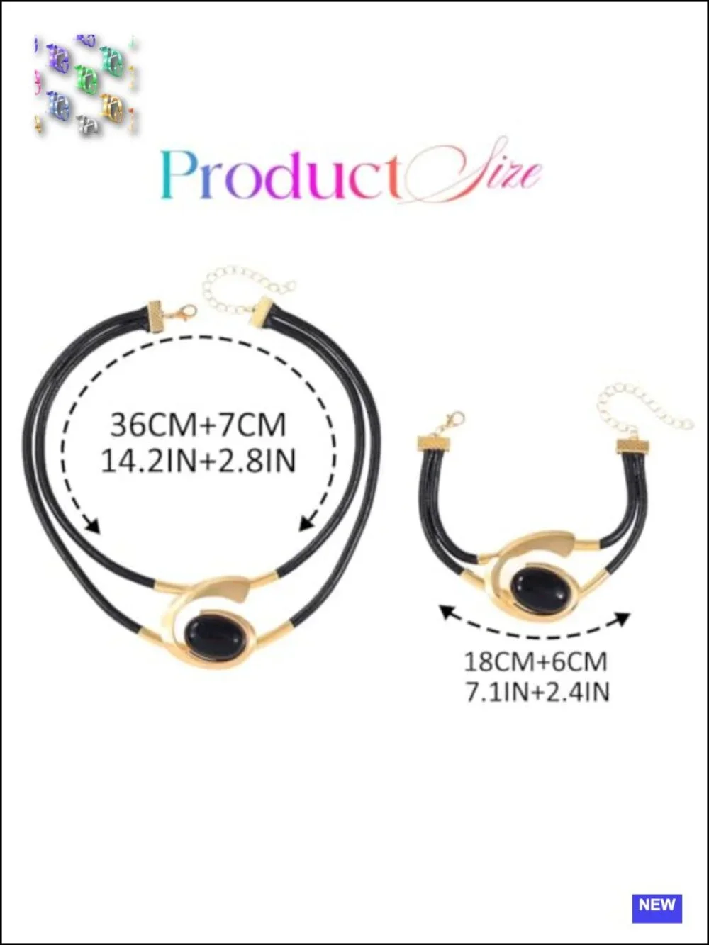 Double-Layer Pendant Necklace and Bracelet Set with Rope Chain
